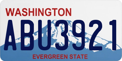 WA license plate ABU3921