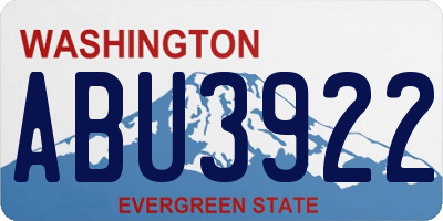 WA license plate ABU3922
