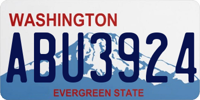 WA license plate ABU3924