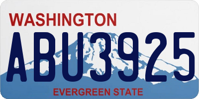 WA license plate ABU3925