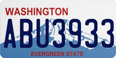 WA license plate ABU3933