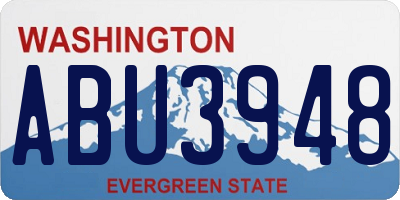 WA license plate ABU3948
