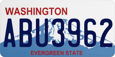 WA license plate ABU3962