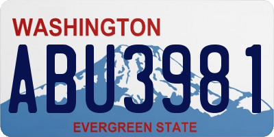 WA license plate ABU3981