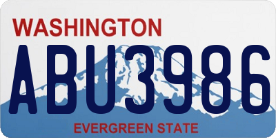 WA license plate ABU3986