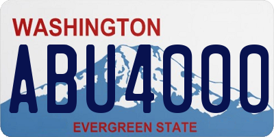WA license plate ABU4000