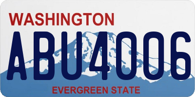 WA license plate ABU4006