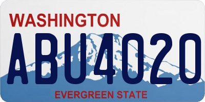 WA license plate ABU4020