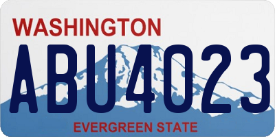 WA license plate ABU4023