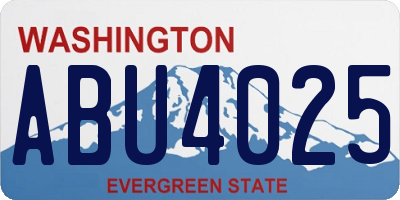 WA license plate ABU4025