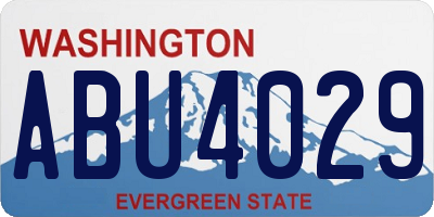 WA license plate ABU4029