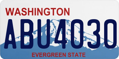 WA license plate ABU4030