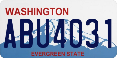 WA license plate ABU4031