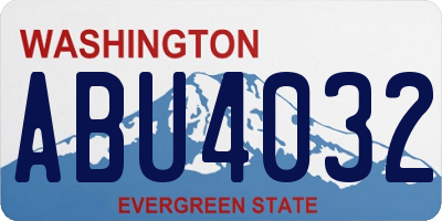 WA license plate ABU4032