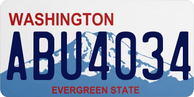 WA license plate ABU4034