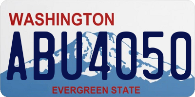 WA license plate ABU4050