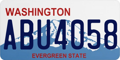 WA license plate ABU4058