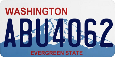 WA license plate ABU4062