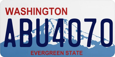 WA license plate ABU4070