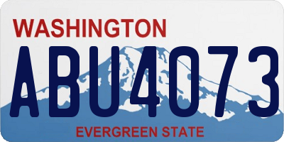 WA license plate ABU4073