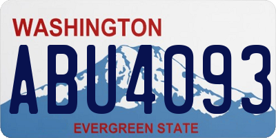 WA license plate ABU4093
