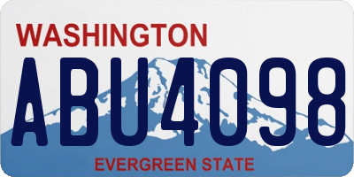 WA license plate ABU4098