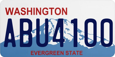 WA license plate ABU4100