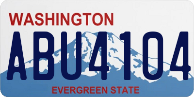 WA license plate ABU4104