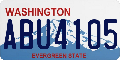 WA license plate ABU4105
