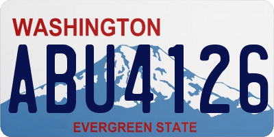 WA license plate ABU4126