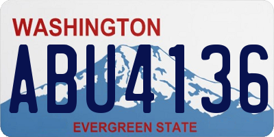 WA license plate ABU4136