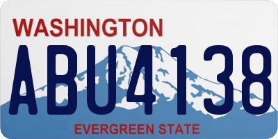 WA license plate ABU4138
