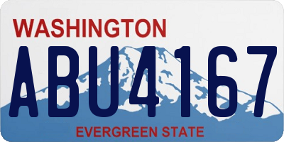 WA license plate ABU4167