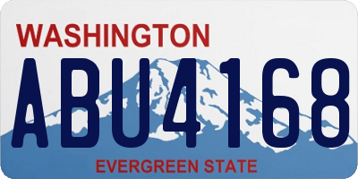 WA license plate ABU4168