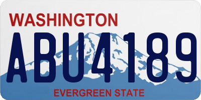 WA license plate ABU4189