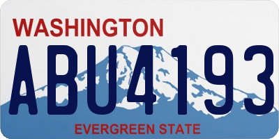 WA license plate ABU4193