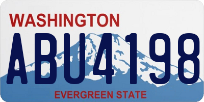 WA license plate ABU4198