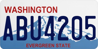 WA license plate ABU4205