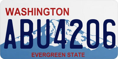 WA license plate ABU4206