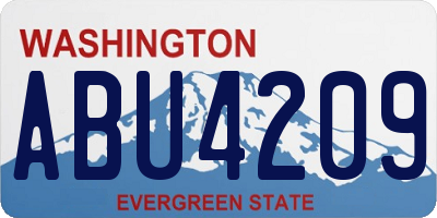 WA license plate ABU4209