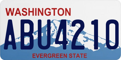 WA license plate ABU4210