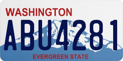 WA license plate ABU4281