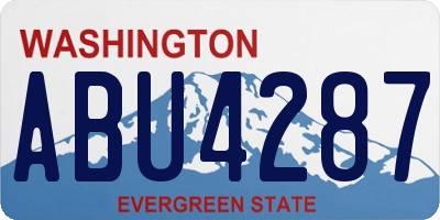 WA license plate ABU4287