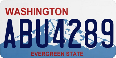 WA license plate ABU4289