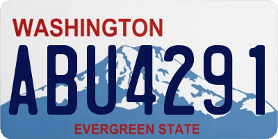 WA license plate ABU4291