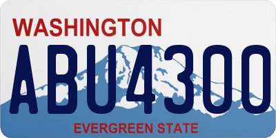 WA license plate ABU4300