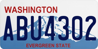 WA license plate ABU4302