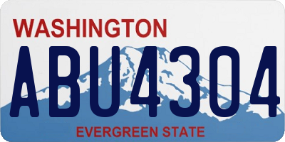 WA license plate ABU4304
