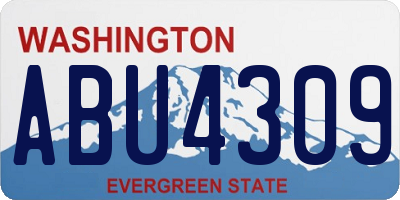 WA license plate ABU4309