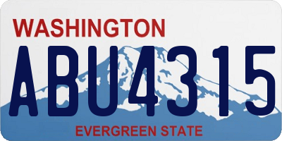 WA license plate ABU4315